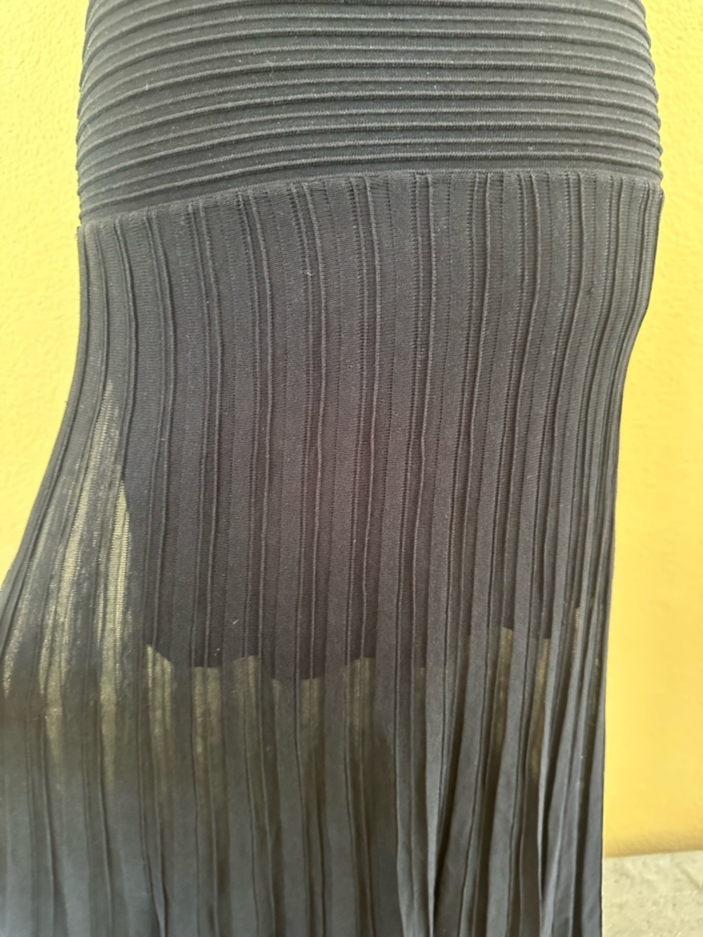 COS Black Ribbed Bandeau Maxi Dress Sheer Pleated Skirt Size XS Like New! - Picture 10 of 12